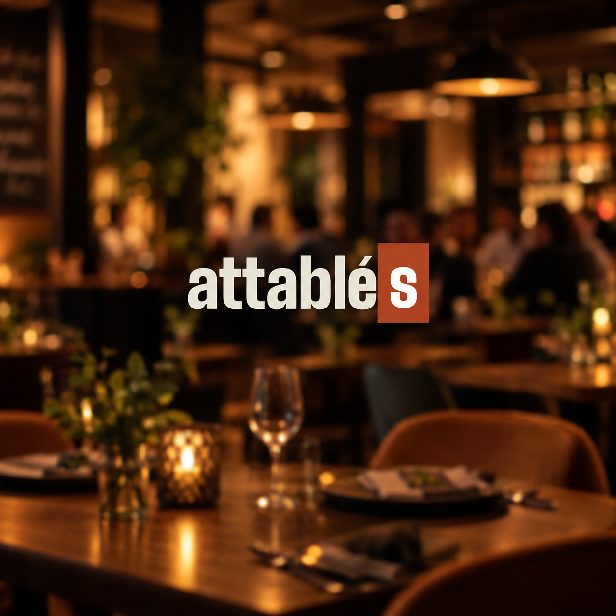Table dressée avec bougies dans un restaurant partenaire Attablés